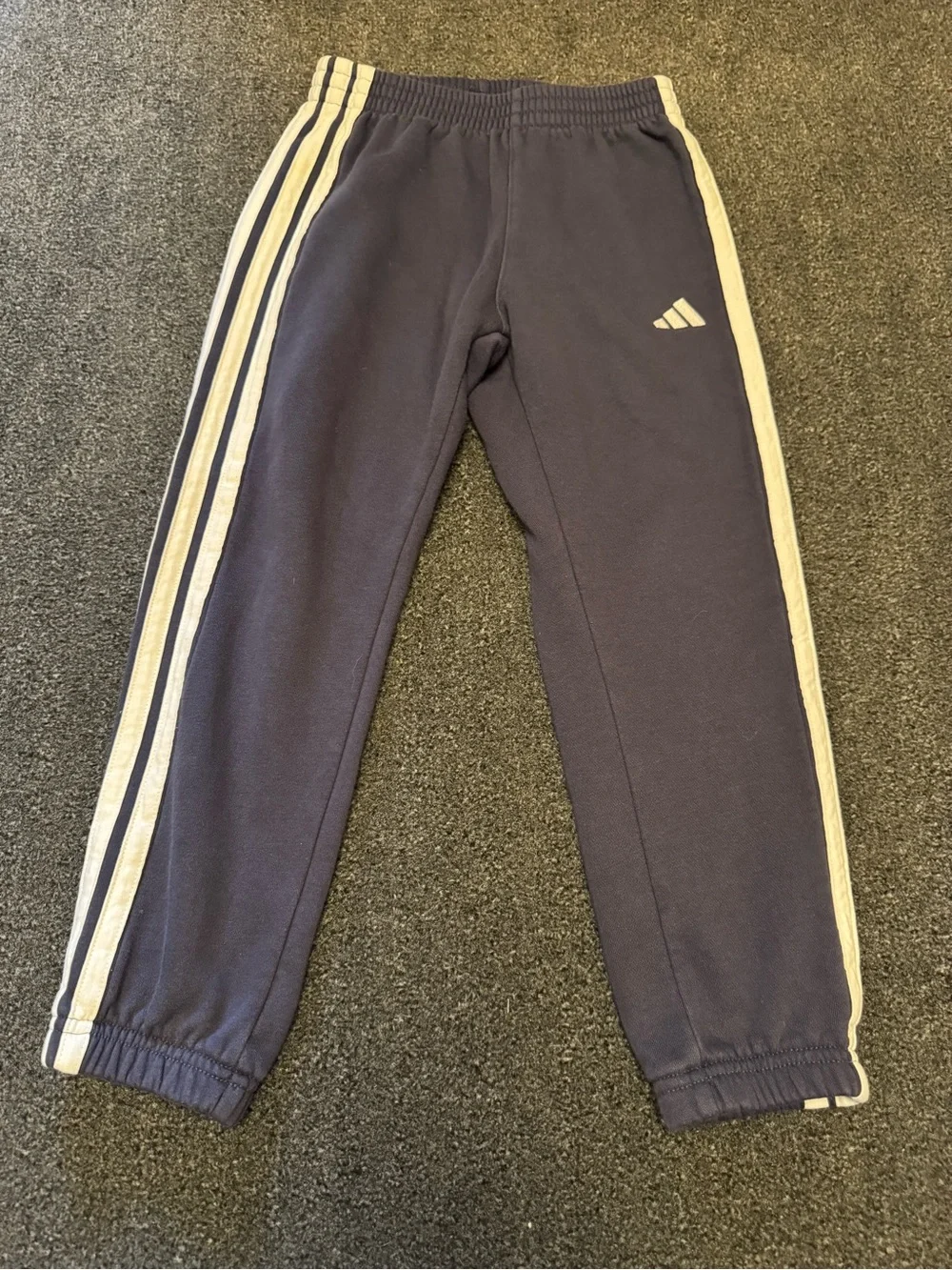 adidas Unisex Kids Navy Blue 2pc Fleece Tracksuit Hoodie Joggers Set Size Size 6